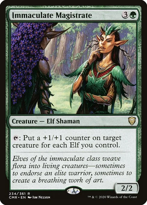 Immaculate Magistrate, carta Magic di tipo Creature — Elf Shaman illustrata da Jim Nelson