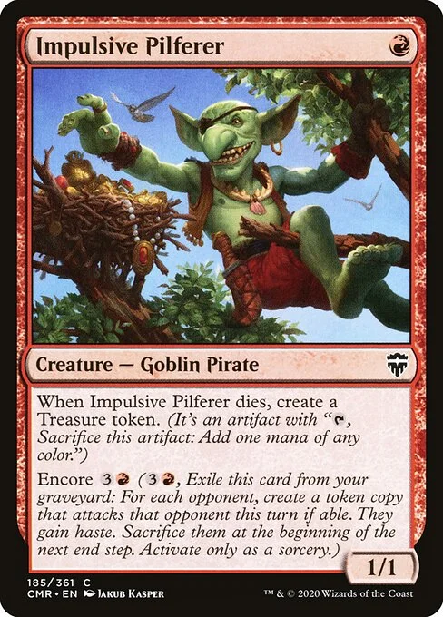Impulsive Pilferer, carta Magic di tipo Creature — Goblin Pirate illustrata da Jakub Kasper