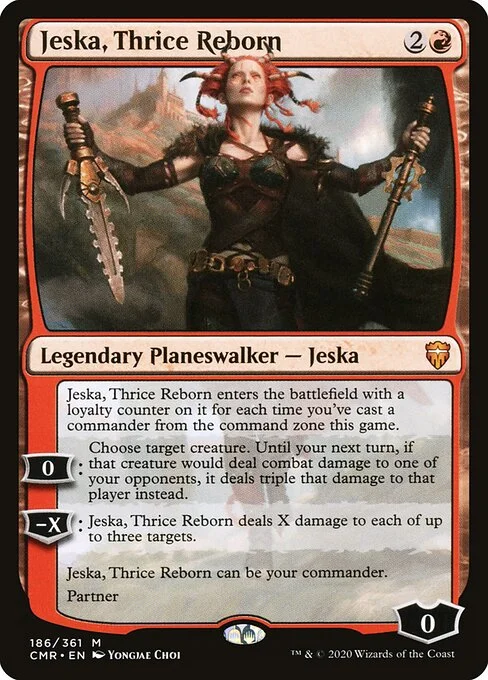Jeska, Thrice Reborn, carta Magic di tipo Legendary Planeswalker — Jeska illustrata da Yongjae Choi