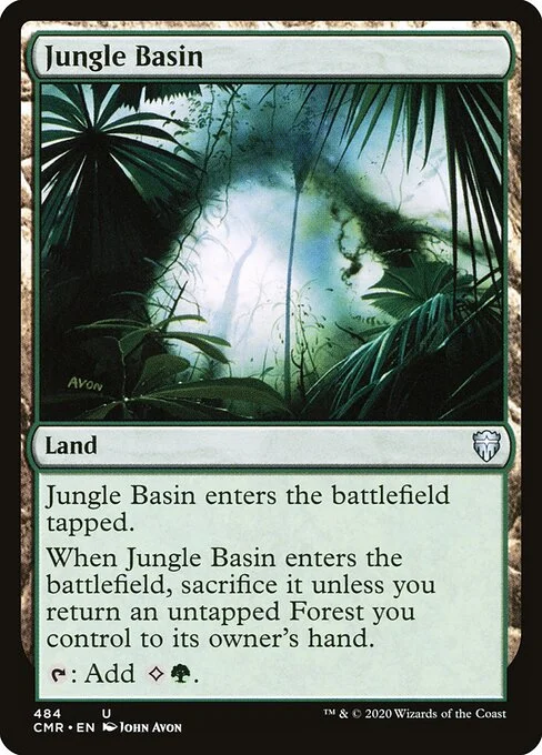 Jungle Basin, carta Magic di tipo Land illustrata da John Avon