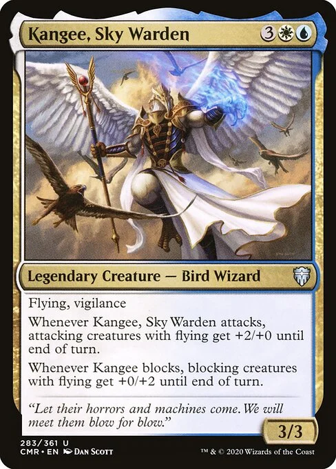 Kangee, Sky Warden, carta Magic di tipo Legendary Creature — Bird Wizard illustrata da Dan Murayama Scott