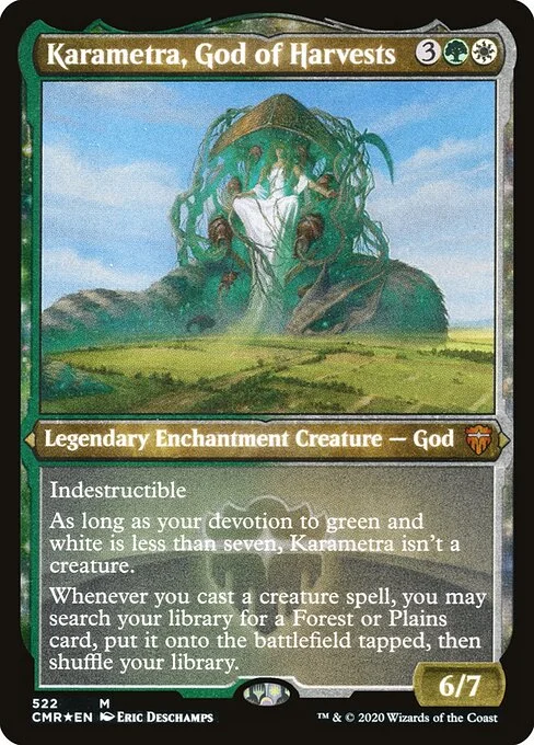 Karametra, God of Harvests, carta Magic di tipo Legendary Enchantment Creature — God illustrata da Eric Deschamps