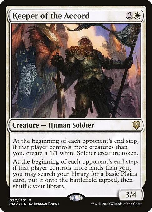 Keeper of the Accord, carta Magic di tipo Creature — Human Soldier illustrata da Denman Rooke