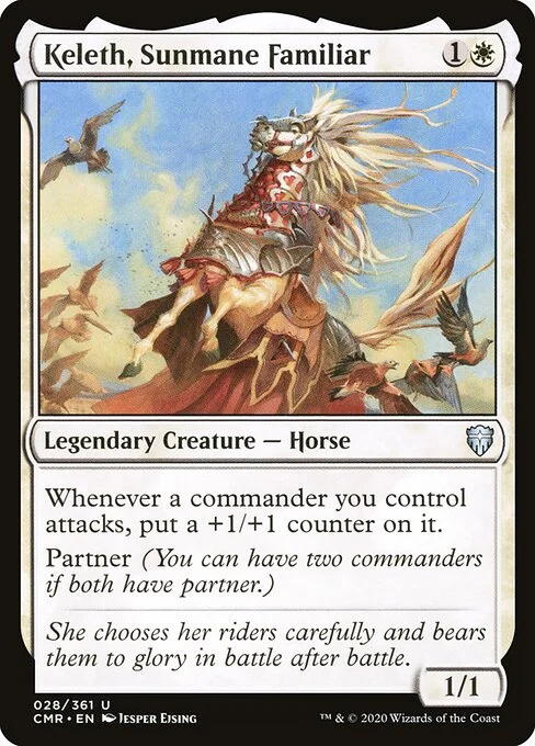 Keleth, Sunmane Familiar, carta Magic di tipo Legendary Creature — Horse illustrata da Jesper Ejsing
