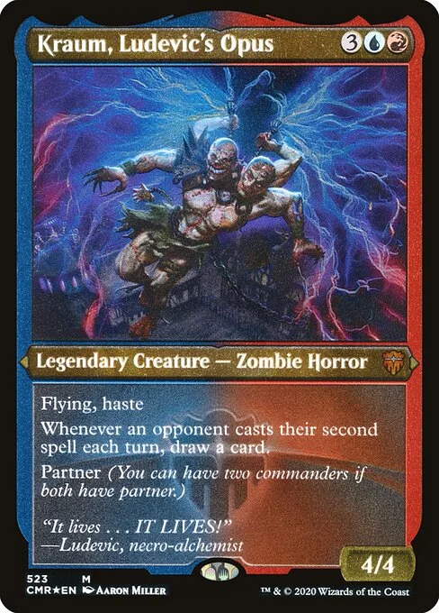 Kraum, Ludevic's Opus, carta Magic di tipo Legendary Creature — Zombie Horror illustrata da Aaron Miller