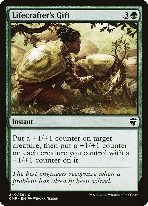 Lifecrafter's Gift, carta Magic di tipo Instant illustrata da Winona Nelson