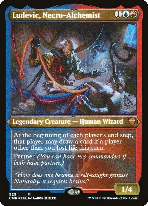 Ludevic, Necro-Alchemist, carta Magic di tipo Legendary Creature — Human Wizard illustrata da Aaron Miller