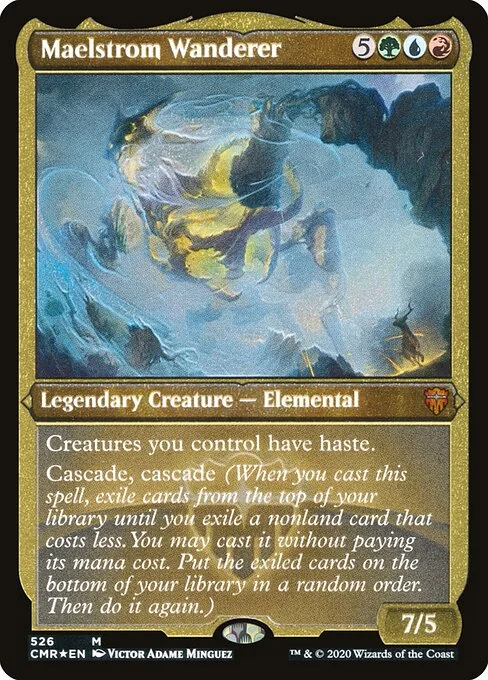 Maelstrom Wanderer, carta Magic di tipo Legendary Creature — Elemental illustrata da Victor Adame Minguez