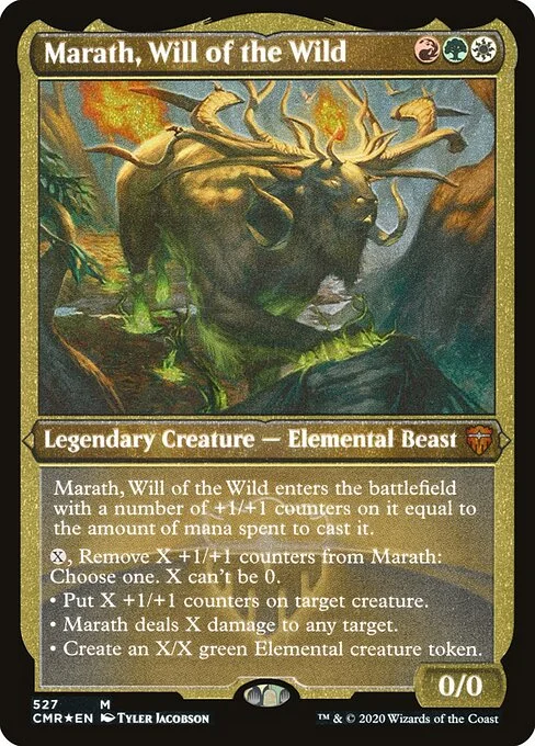 Marath, Will of the Wild, carta Magic di tipo Legendary Creature — Elemental Beast illustrata da Tyler Jacobson