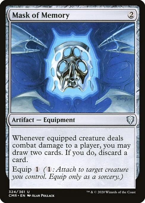 Mask of Memory, carta Magic di tipo Artifact — Equipment illustrata da Alan Pollack