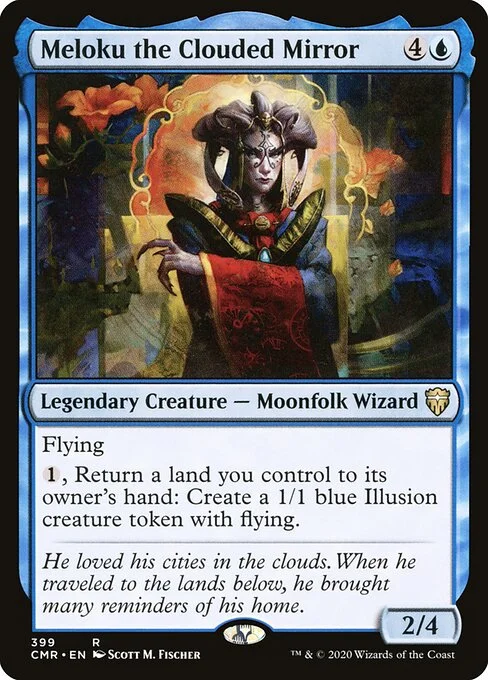 Meloku the Clouded Mirror, carta Magic di tipo Legendary Creature — Moonfolk Wizard illustrata da Scott M. Fischer