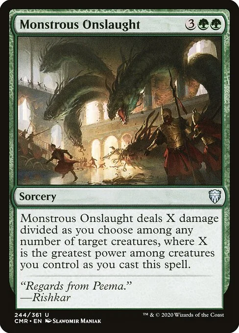 Monstrous Onslaught, carta Magic di tipo Sorcery illustrata da Slawomir Maniak