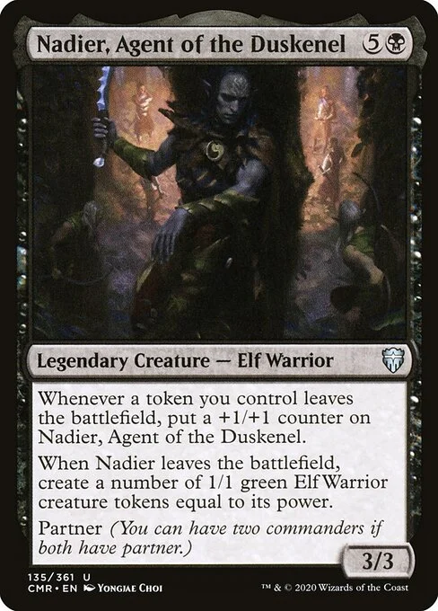 Nadier, Agent of the Duskenel, carta Magic di tipo Legendary Creature — Elf Warrior illustrata da Yongjae Choi