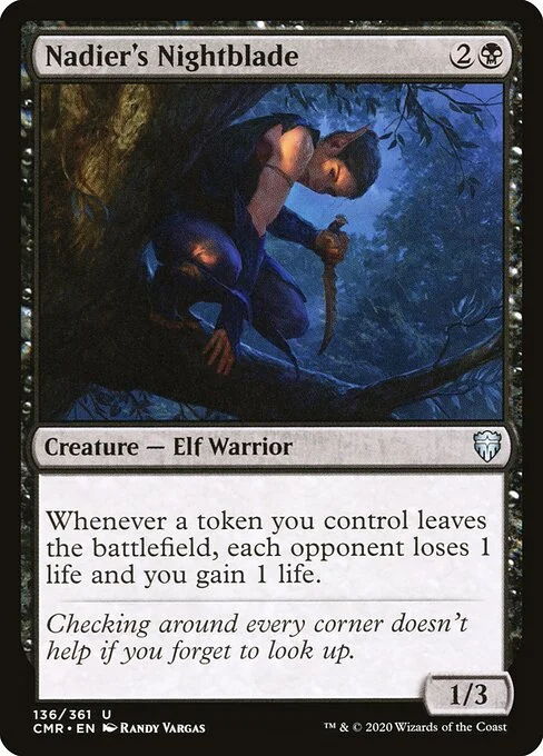 Nadier's Nightblade, carta Magic di tipo Creature — Elf Warrior illustrata da Randy Vargas