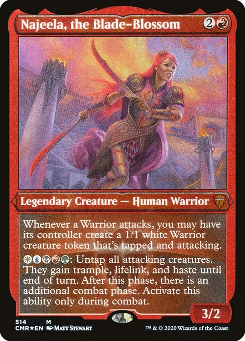 Najeela, the Blade-Blossom, carta Magic di tipo Legendary Creature — Human Warrior illustrata da Matt Stewart