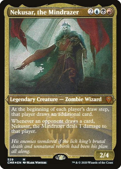 Nekusar, the Mindrazer, carta Magic di tipo Legendary Creature — Zombie Wizard illustrata da Mark Winters