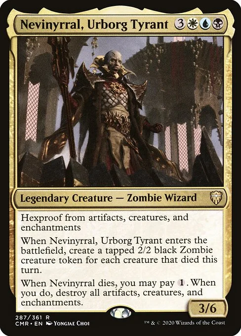 Nevinyrral, Urborg Tyrant, carta Magic di tipo Legendary Creature — Zombie Wizard illustrata da Yongjae Choi