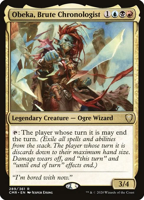 Obeka, Brute Chronologist, carta Magic di tipo Legendary Creature — Ogre Wizard illustrata da Jesper Ejsing