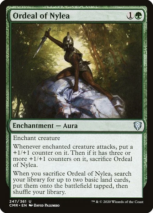 Ordeal of Nylea, carta Magic di tipo Enchantment — Aura illustrata da David Palumbo