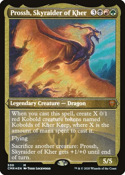Prossh, Skyraider of Kher, carta Magic di tipo Legendary Creature — Dragon illustrata da Todd Lockwood