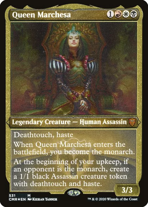 Queen Marchesa, carta Magic di tipo Legendary Creature — Human Assassin illustrata da Kieran Yanner