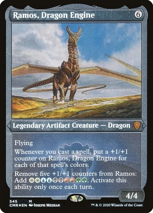 Ramos, Dragon Engine, carta Magic di tipo Legendary Artifact Creature — Dragon illustrata da Joseph Meehan