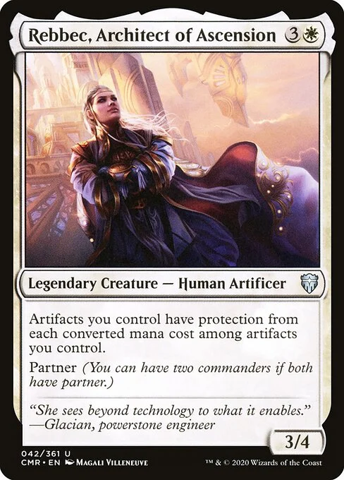 Rebbec, Architect of Ascension, carta Magic di tipo Legendary Creature — Human Artificer illustrata da Magali Villeneuve