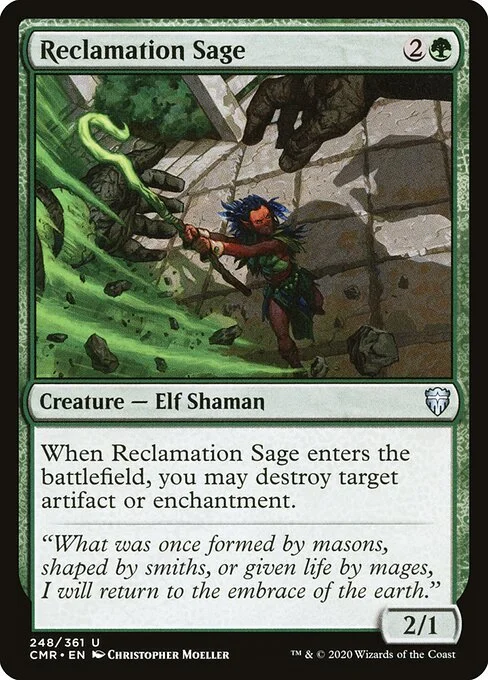 Reclamation Sage, carta Magic di tipo Creature — Elf Shaman illustrata da Christopher Moeller