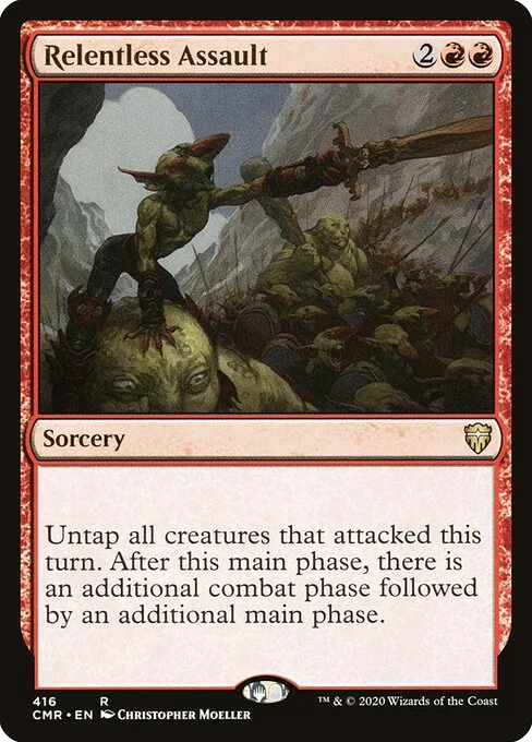 Relentless Assault, carta Magic di tipo Sorcery illustrata da Christopher Moeller