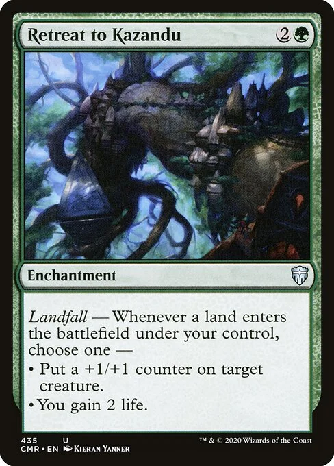 Retreat to Kazandu, carta Magic di tipo Enchantment illustrata da Kieran Yanner