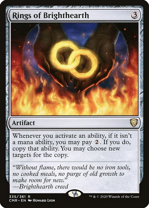 Rings of Brighthearth, carta Magic di tipo Artifact illustrata da Howard Lyon