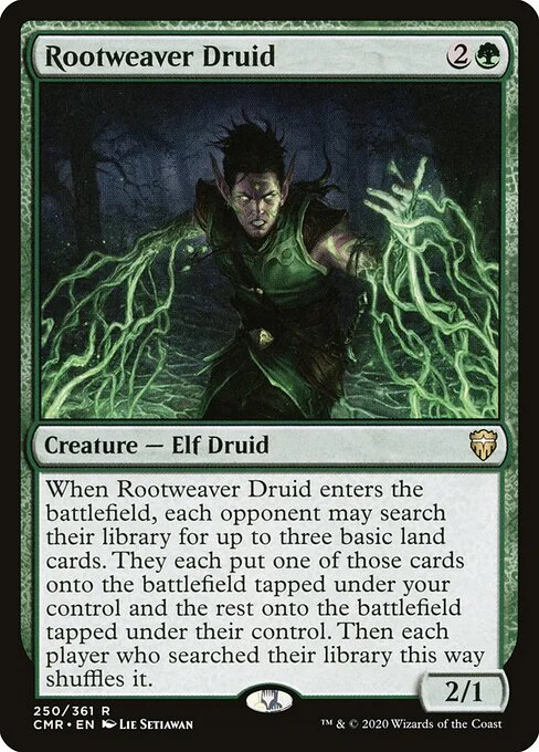 Rootweaver Druid, carta Magic di tipo Creature — Elf Druid illustrata da Lie Setiawan
