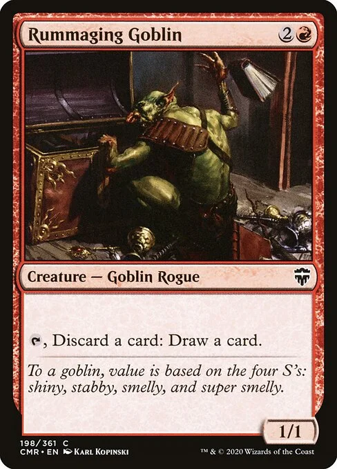 Rummaging Goblin, carta Magic di tipo Creature — Goblin Rogue illustrata da Karl Kopinski