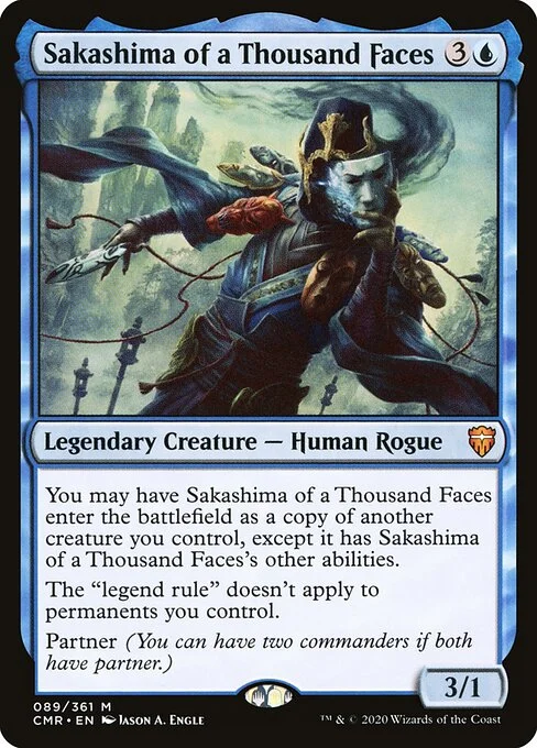 Sakashima of a Thousand Faces, carta Magic di tipo Legendary Creature — Human Rogue illustrata da Jason A. Engle