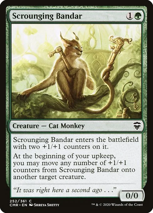 Scrounging Bandar, carta Magic di tipo Creature — Cat Monkey illustrata da Shreya Shetty