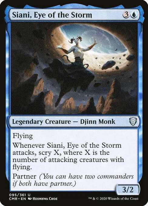 Siani, Eye of the Storm, carta Magic di tipo Legendary Creature — Djinn Monk illustrata da Heonhwa