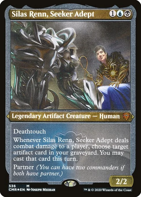 Silas Renn, Seeker Adept, carta Magic di tipo Legendary Artifact Creature — Human illustrata da Joseph Meehan
