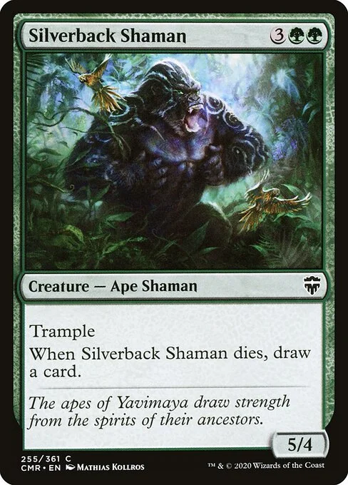 Silverback Shaman, carta Magic di tipo Creature — Ape Shaman illustrata da Mathias Kollros