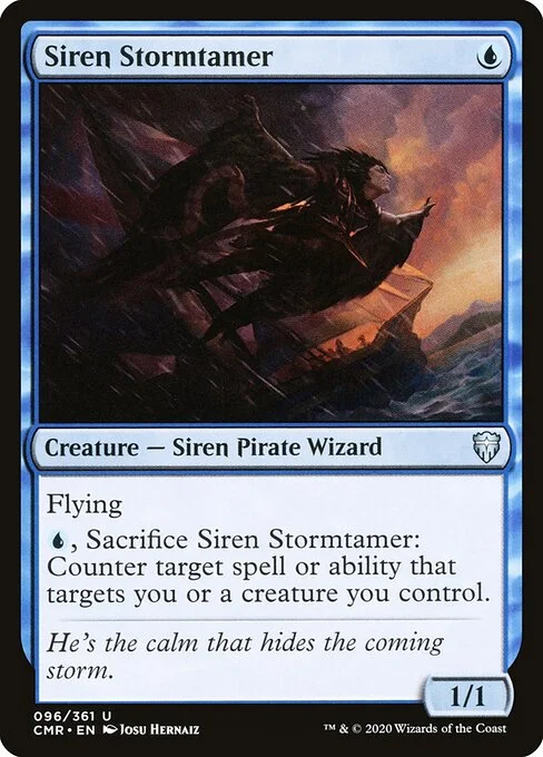 Siren Stormtamer, carta Magic di tipo Creature — Siren Pirate Wizard illustrata da Josu Hernaiz