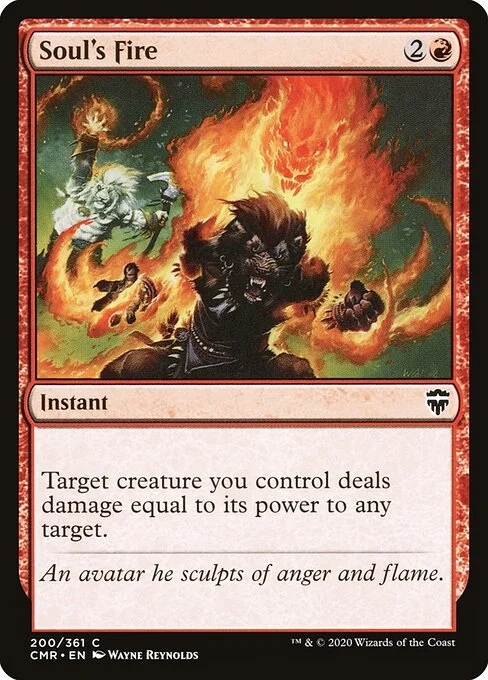 Soul's Fire, carta Magic di tipo Instant illustrata da Wayne Reynolds