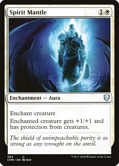 Spirit Mantle, carta Magic di tipo Enchantment — Aura illustrata da Izzy