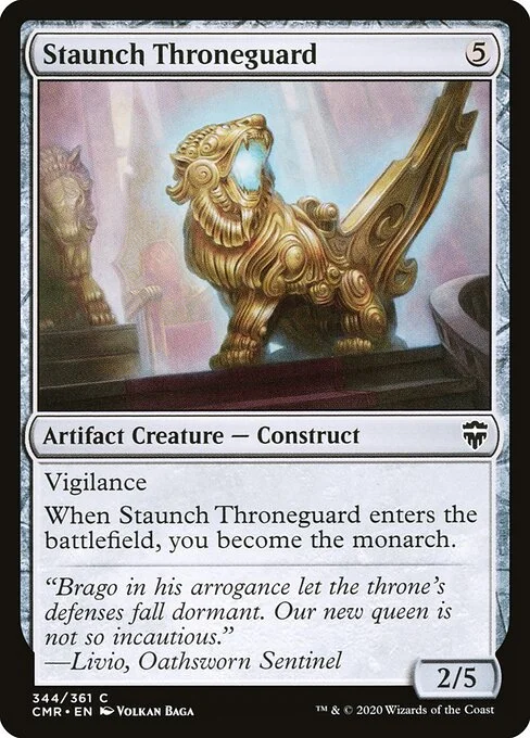 Staunch Throneguard, carta Magic di tipo Artifact Creature — Construct illustrata da Volkan Baǵa