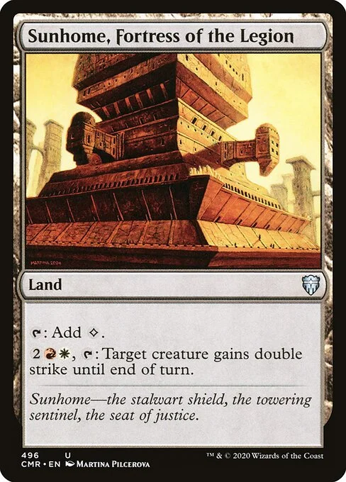 Sunhome, Fortress of the Legion, carta Magic di tipo Land illustrata da Martina Pilcerova