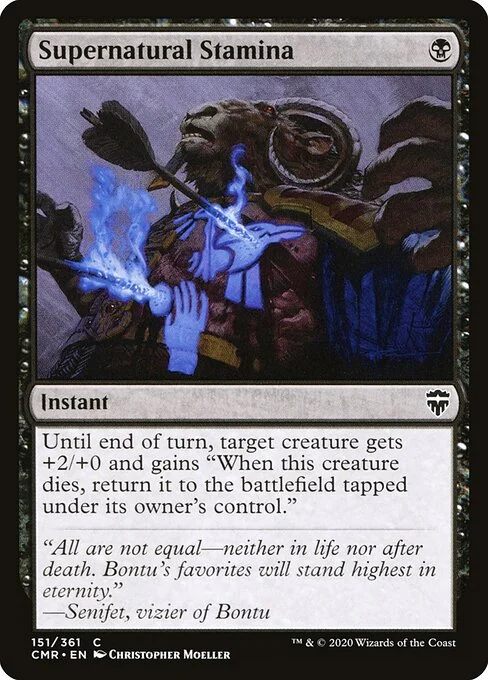 Supernatural Stamina, carta Magic di tipo Instant illustrata da Christopher Moeller