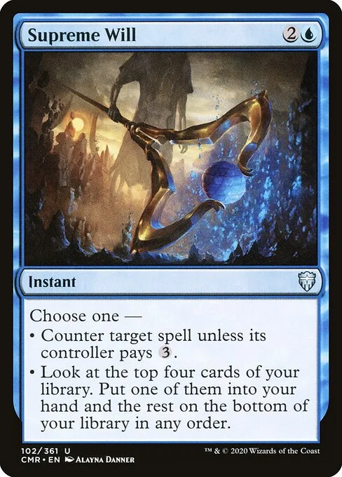 Supreme Will, carta Magic di tipo Instant illustrata da Alayna Danner