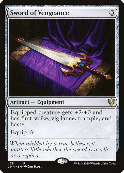 Sword of Vengeance, carta Magic di tipo Artifact — Equipment illustrata da Dan Murayama Scott