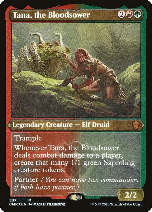 Tana, the Bloodsower, carta Magic di tipo Legendary Creature — Elf Druid illustrata da Magali Villeneuve