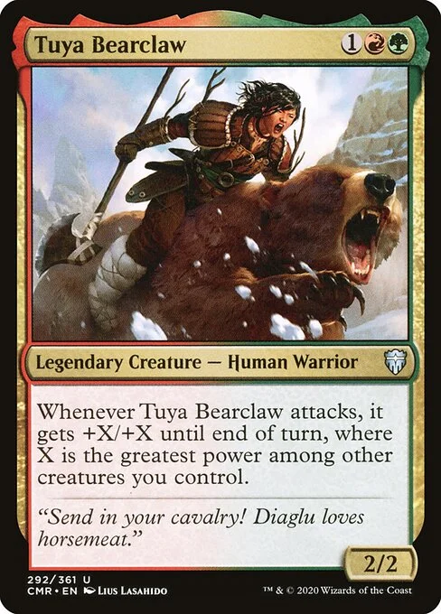 Tuya Bearclaw, carta Magic di tipo Legendary Creature — Human Warrior illustrata da Lius Lasahido