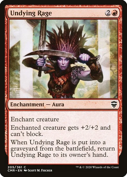 Undying Rage, carta Magic di tipo Enchantment — Aura illustrata da Scott M. Fischer