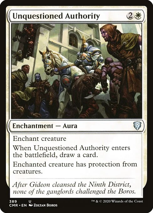 Unquestioned Authority, carta Magic di tipo Enchantment — Aura illustrata da Zoltan Boros
